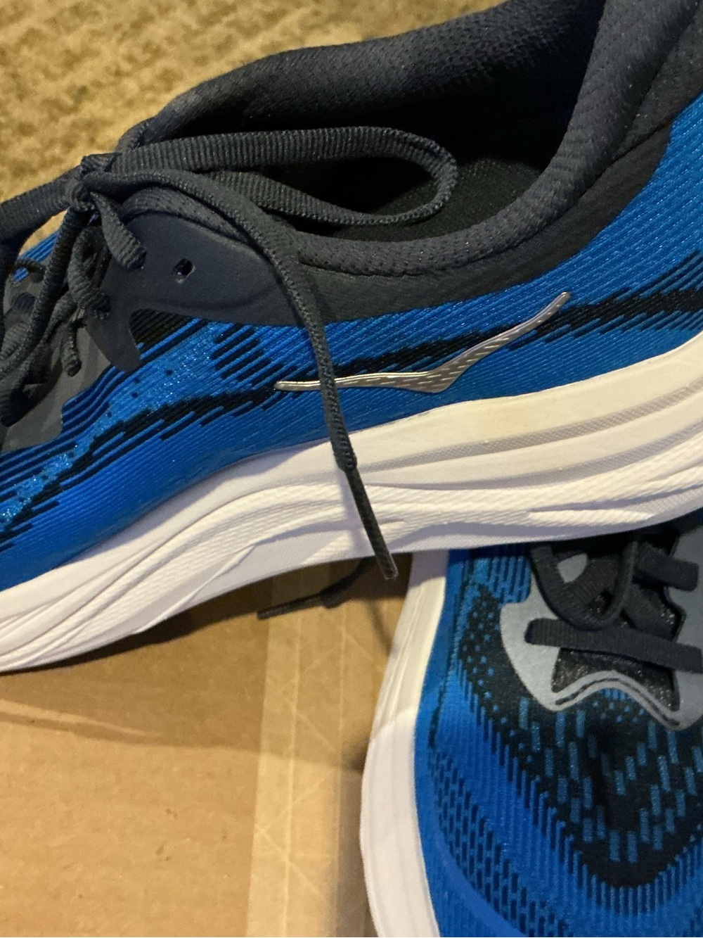 Hoka One Skyflow Running Shoe Blue with Lime Accent Running Shoes Men’s 8 no box - Picture 7 of 9